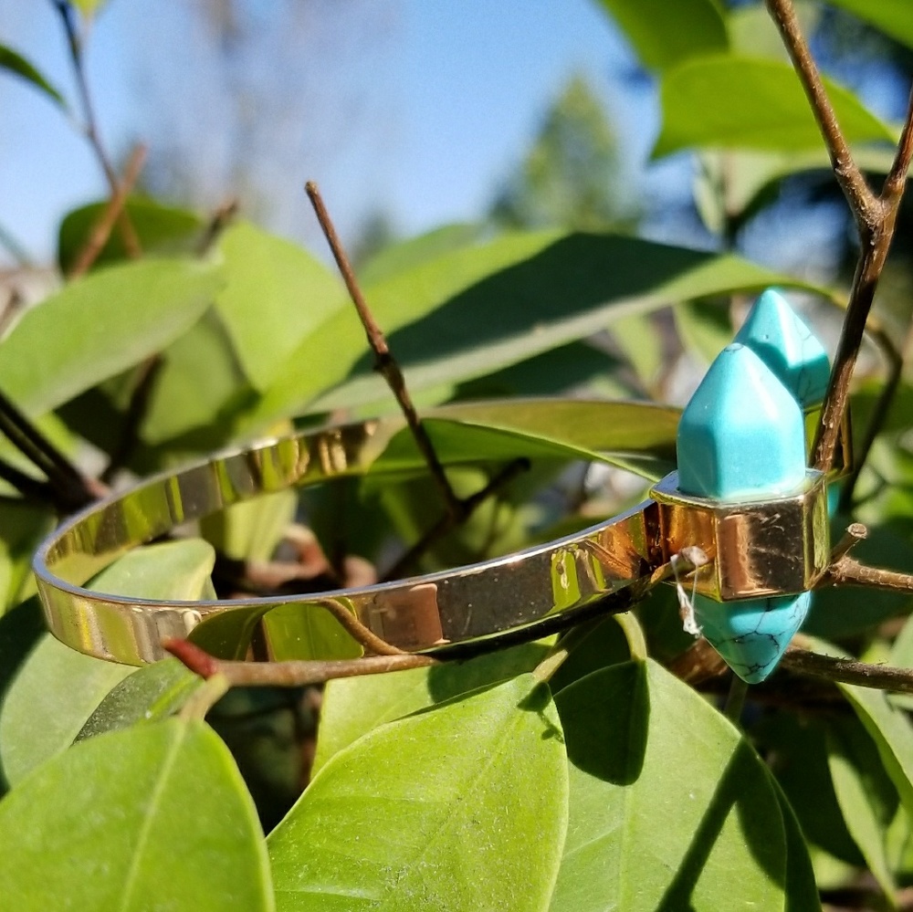 Gorgeous gold and turquoise bracelet - Picture 3 of 3